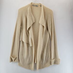 Vince Long Cardigan Sweater Womens XS Wool Cashmere Open Front Beige Neutrals
